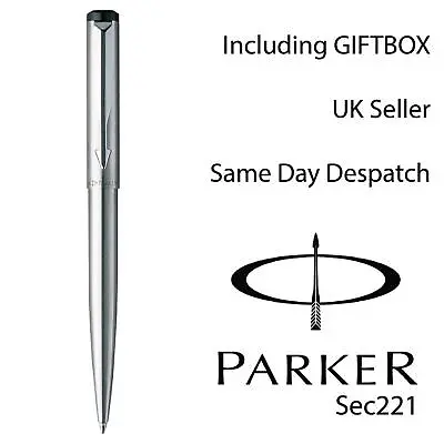 £10.99 • Buy Personalised Engraved Parker Vector STAINLESS STEEL CT Ballpoint Pen - SILVER