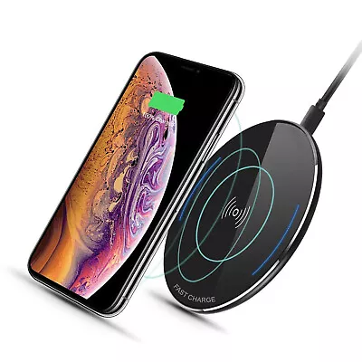 For Apple IPhone 11 X 8 Plus QI Fast Wireless Charger Charging Pad Mat Metal AU • $48.44