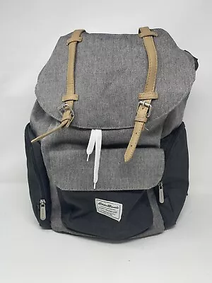 Eddie Bauer First Adventure Backpack Diaper Bag Bookbag Gray Black • $9.95