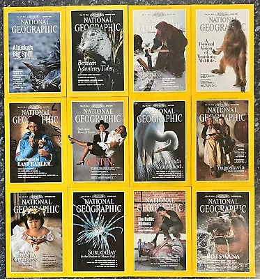 National Geographic Magazines Year 1990 Complete Set • $12