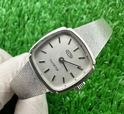 TRUELY-RARE OCTO DISTINCTION LADY SLIM ALL SILVER SWISS VINTAGE 80s MANUAL MINT • $212.50