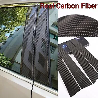 6x Real Carbon Fiber Window Pillar Panels Fits 96-02 W210 E55 E430 E320 E-CLASS • $142