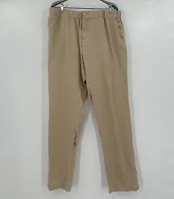 Quince Men's European Linen Pants Sz M Medium Driftwood-Tan Elastic Waist NWT • $39.95