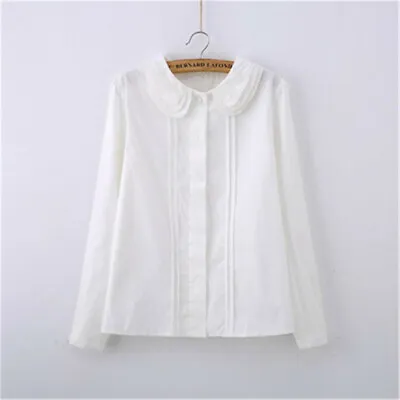 $16.99 • Buy Cute Lolita French Toast Blouse 3Layers Peter Pan Collar White Shirt Long Sleeve