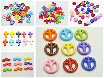 Bubblegum Candy 100 Mixed Bright Color Acrylic Handle Charm Beads Craft DIY • $3.06