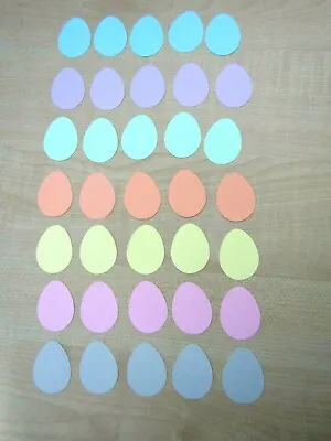 35 Easter Eggs Pastel Colour Card Cut Out Shapes Card Art Craft Making E2 • £2.24