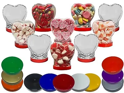 £8.99 • Buy Plastic Sweet Jar Heart Shaped Candy Craft Storage Screw Top Lid Valentines Day