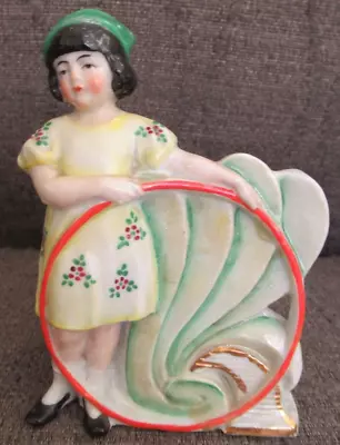 Vintage 1920’s/30’s Porcelain Germany Girl Figurine With Hula Hoop • $9.98