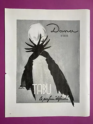 1951 Dana Perfume Tabu Advertising Vintage Press Collection 50s Antique Retro • £5.16