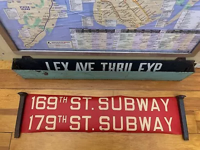 Nyc Queens Bus Roll Sign Vintage 169 179  Street Subway Collectible Transit Art • $289