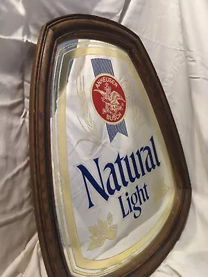 Anheuser Busch Beer Sign Mirror Vintage Natural Light Bar Advertising Man Cave • $43.99