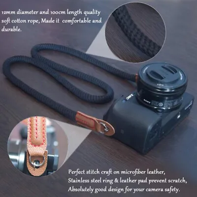 1Pc Rope Camera Neck Strap Vintage Shoulder Strap Leather Wrist Lanyard! Pe • $3.85