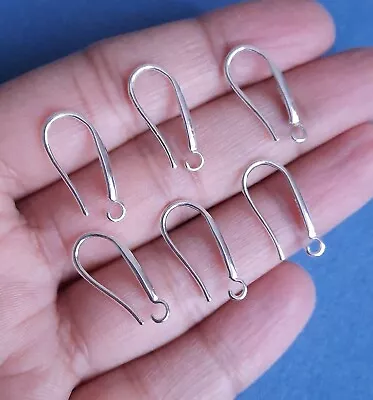 10Pcs×925 Stamped Silver Plated Earring Hooks Ear Wires Jewellery Findings • £3.99