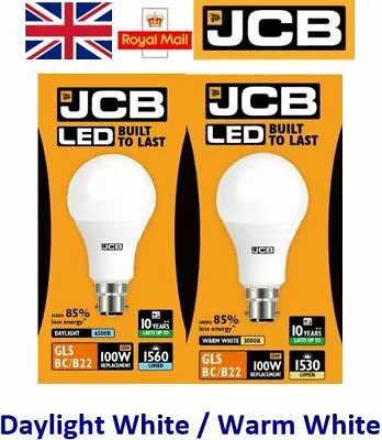 LED 100w Equiv GLS Bayonet BC B22 Light Bulb Warm White / Daylight 100 Watt JCB • £6.39