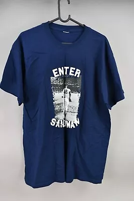 Enter Sandman Mariano Rivera T-Shirt Blue Size XL Yankee Stadium Rare • $19.99