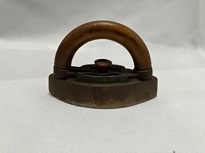 Miniature Cast Iron And Wood Handle Sad Iron Toy Sample Vintage • $39.99