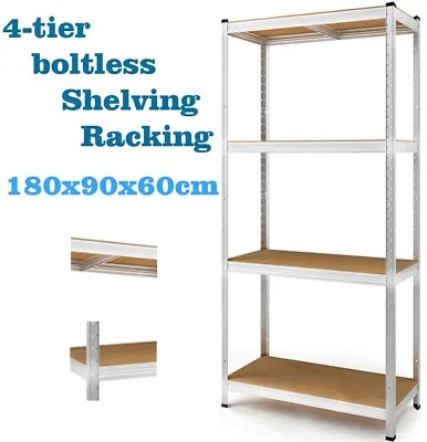 4-Tier(180cmx90cmx60cm)Heavy Duty Metal Galvanised Shelving Rack Unit UKED • £49.99