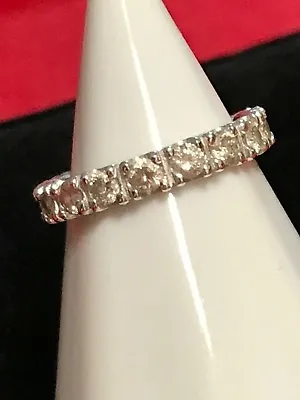 £790.31 • Buy Diamond Ring Full Eternity 18K 750 White Gold Total 1.0 Ct EXC Beautiful US3.3