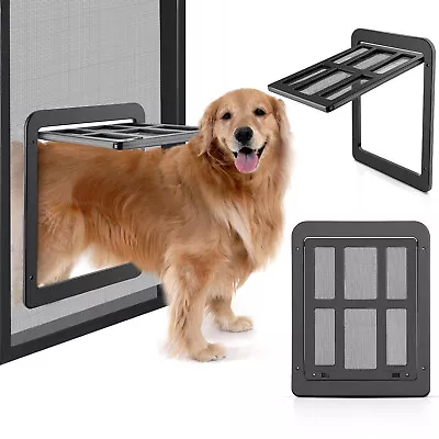 M/L Pet Screen Door Magnetic Dog Cat Puppy Flap Gate Lockable Self-Closing Frame • $35.99