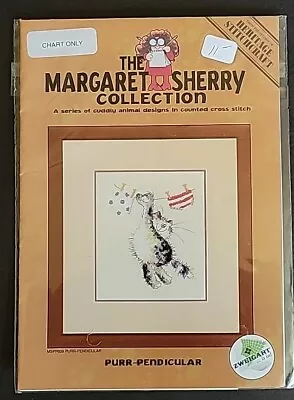 PURR-PENDICULAR Margaret Sherry Collection Cross Stitch CHART Cat Kitten 2003 • $9.99