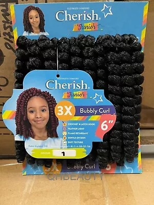 Cherish Synthetic Junior Kids Crochet Braid Hair Extension - Bubbly Curl 6 Inch • £7.49