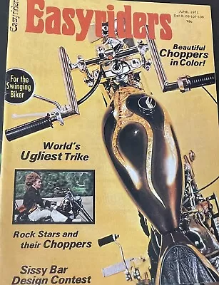 Vintage June 1971 Easyriders First Issue 3 Staples Knucklehead 74 Poster 20 • $29.99