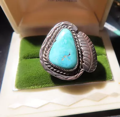 Vintage Native American NAVAJO  Larger Turquoise RING Tested • $39.99