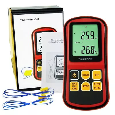 Dual-channel K / J / T / E / R / S / N Type ATC Thermocouple Thermometer Tester  • $36.90