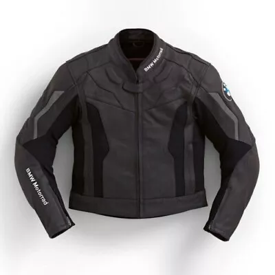 BMW Men Motorcycle/Motorbike Leather Jacket Street Racing Biker Riding 52 • $149.19