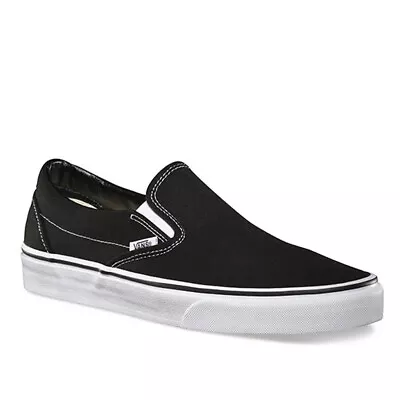 Vans Skate Slip On Shoes Mens In Black White-  - • $65