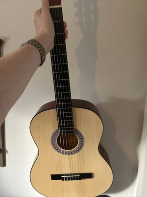 £10 • Buy Wooden Guitar Brown Rocketmusic Meduim Size