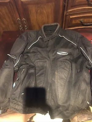 Nitro Racing Armored Black Textile Touring Motorcycle Jacket Sz 2XL Bin81 • $55