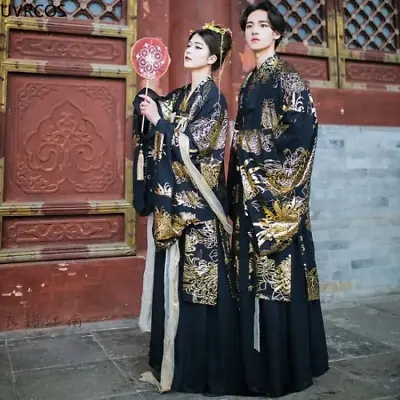 Ancient Chinese Traditional Dress Hanfu Sets Couple Cosplay Costume Oriental • £93.85