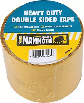 Everbuild Mammoth Heavy Duty Double Sided Tape Clear 50mm X 5 M • £8.62