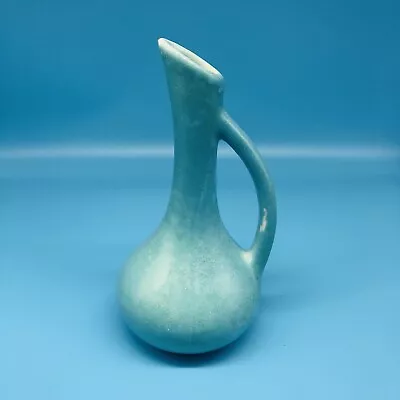 Van Briggle Style Pitcher/Ewer Aqua With Green Speckle Glaze Spout & Handle • $35