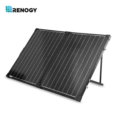 100W Portable Solar Panel 12V Foldable Suitcase Mono For Camping RV Van Outdoor • £89.99