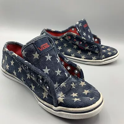 VANS Stars Women’s Shoes Size 6.5 Denim Blue Lace Up Casual Off The Wall Sneaker • $7.49