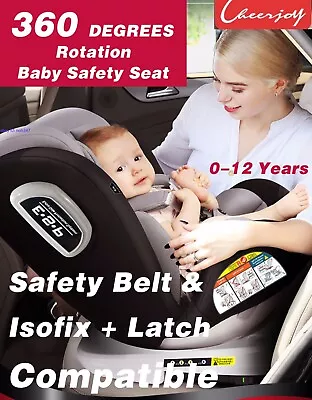 Child Safety Car Seat ISOFIX&Latch 360 Degrees Rotation 0-12 Years 0-36 Kg • $360