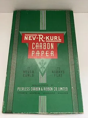 Vintage Carbon Paper Peerless Carbon Ribbon Co Nev-R-Kurl 60 Plus Sheets. • $14.99