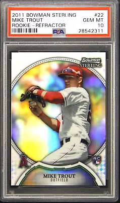 2011 Bowman Sterling #22 Mike Trout Refractor 134/199 PSA 10 Gem Mint • $1.29