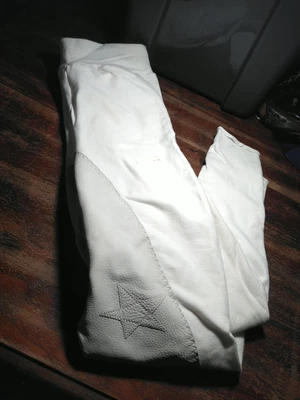 $75 • Buy Equissentials White Full Seat Deerskin Dressage High Waist Breeches