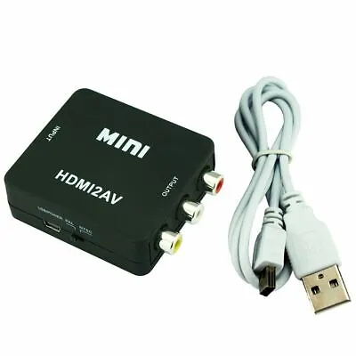 Mini Composite HDMI CVBS RCA To AV Video Converter Adapter 720p 1080p Upscaler • $7.52