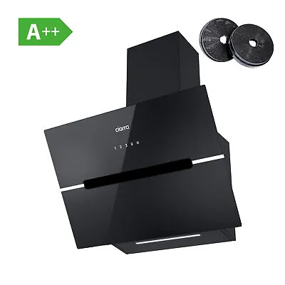 CIARRA Touch Control Angled Cooker Hood 650m3/h 2pcs Carbon Filters Black A+++ • £209.99