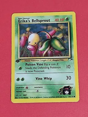 Pokemon Cards ERIKA'S BELLSPROUT  1st Edition GYM HEROES  -  75/132 MINT • $3