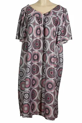 MuMu House Shift Dress Duster Gray House Dress Made In USA  Polyester Size 3X • $20.99