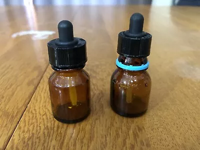 Vtg Lot Of 2 Amber Brown Medicine Dropper Bottles Cortisporin Otic Decorative • $7.99