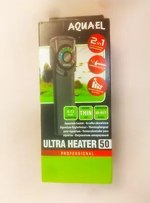 Aquael Ultra Aquarium Heater - 50 Watt - 4 To 13 Gal Tank - UPC: 828804000466 • $2.99