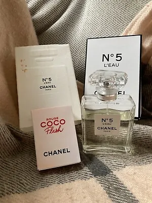 £45 • Buy CHANEL No.5 L'EAU 50ml Eau De Toilette & Coco Rouge Flash Lipstick Samples
