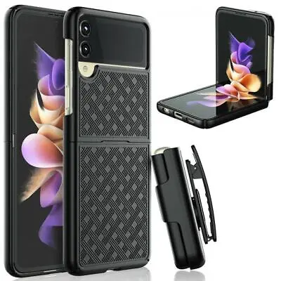 For Samsung Galaxy Z Flip 3 Case Belt Clip Holster Swivel Cover Kickstand Armor • $15.83