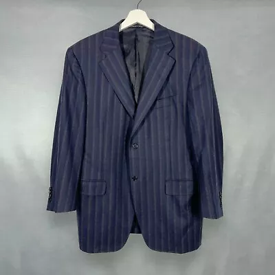 Canali Stripe Pure New Wool Blazer Suit Jacket Made In Italy Mens 52 UK 42 • £54.99